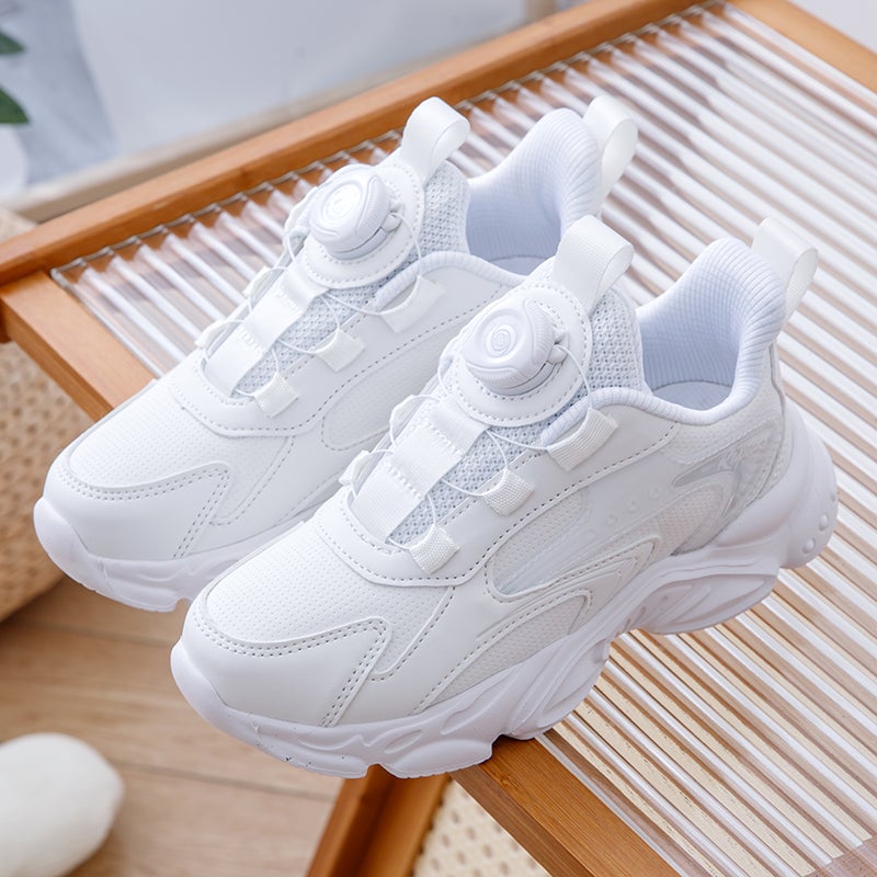 Hydrogen Cloud No-Tie Men'S Shoes Big Children Teenagers Junior High School Students Sports White Shoes - Image 3