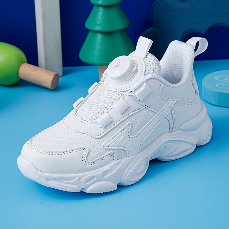 Hydrogen Cloud No-Tie Men'S Shoes Big Children Teenagers Junior High School Students Sports White Shoes - Image 2