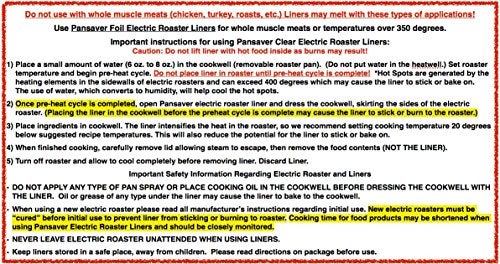 PanSaver Electric Roaster Liners. Fits 16, 18, 22 Quart Roasters 10 Pack of Liners(5 boxes of 2 bags each), Rectangular - Image 3