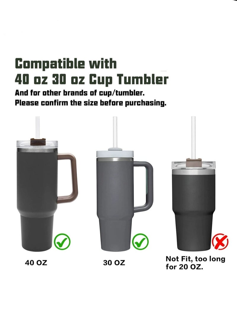 Stanley 1 transparent Tritan food grade drinking straws, suitable for Stanley 40 oz and 30 oz tumbler, Also Suitable for Hot Tea, Juice, and Coffee - 12 Inches Long with 1 Cleaning Brushes - Image 4