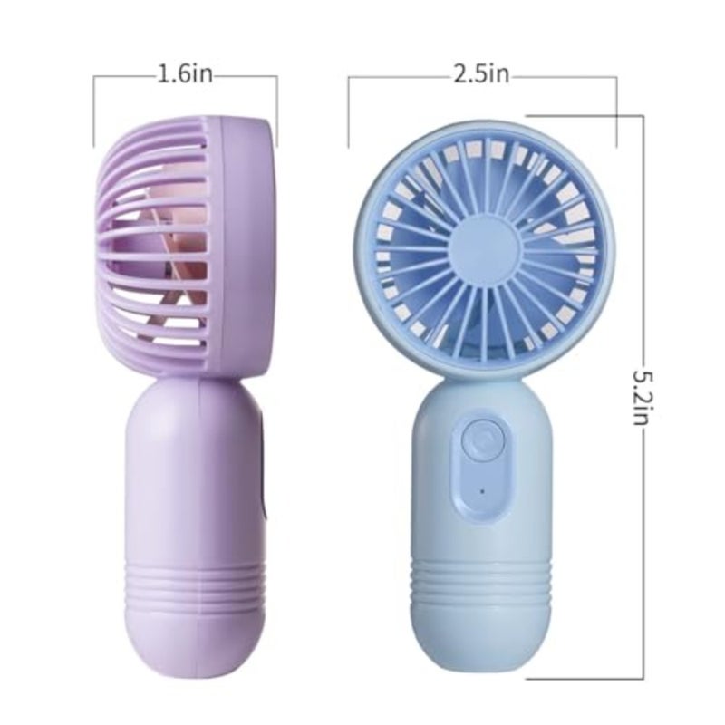 3 PCS Portable Handheld Mini Fans, USB Rechargeable Personal Fan for Travel, 3 Speeds Rechargeable Battery Operated Eyelash Fan,,Pink, Purple - Image 5