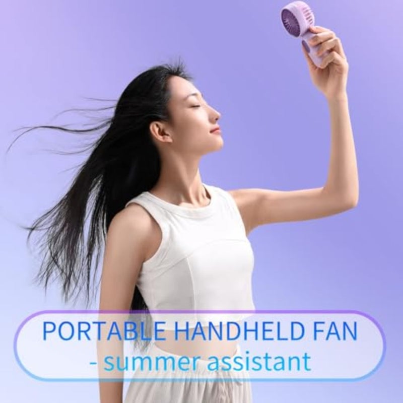3 PCS Portable Handheld Mini Fans, USB Rechargeable Personal Fan for Travel, 3 Speeds Rechargeable Battery Operated Eyelash Fan,,Pink, Purple - Image 4