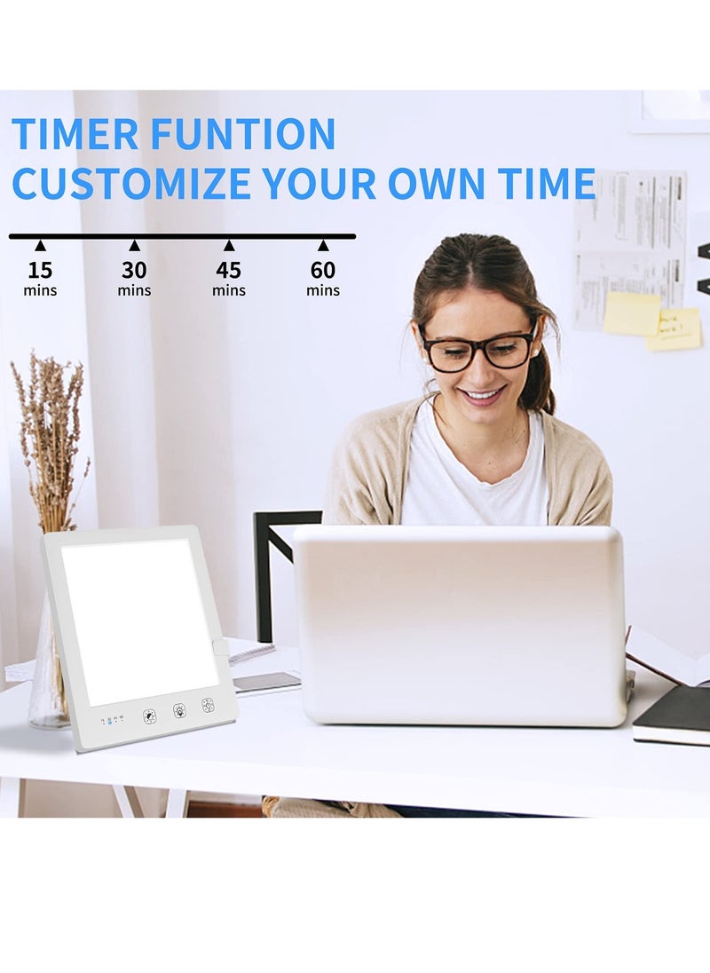 KASTWAVE - Light Therapy Lamp, Bionic Sun Lamp 2000-10000 Lux Portable Natural Sunlight LED Light Box, 3 Adjustable Brightness Levels Touch Control Timed LED Spectrum (6.31") - Image 1