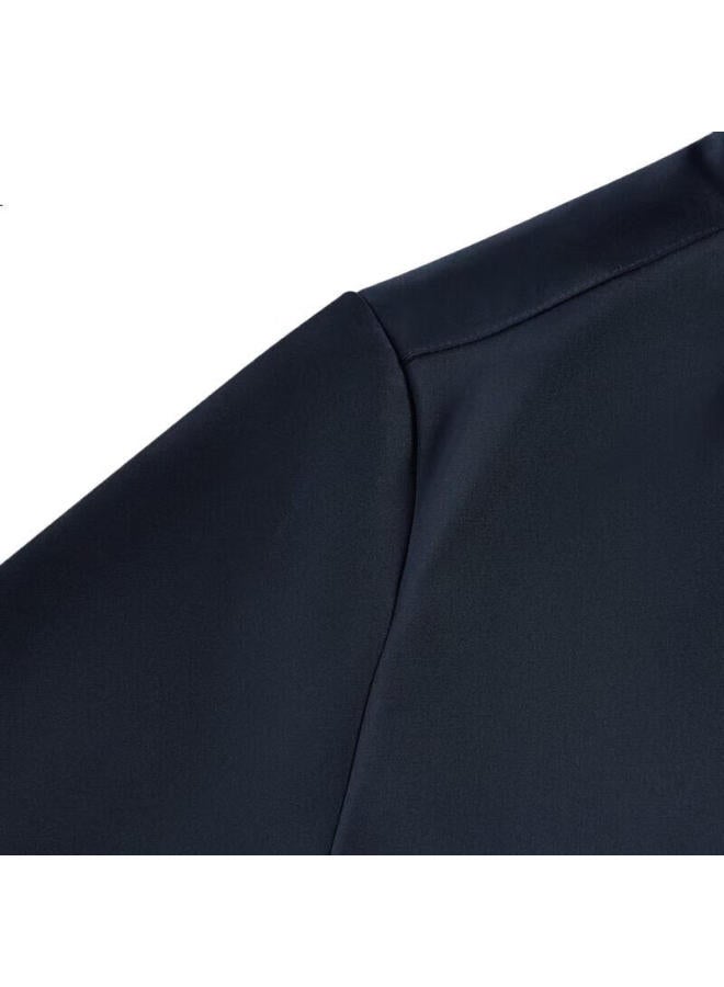 G2000 [Smooth Color Cotton Fabric] Spring And Autumn Mall Matching Smooth Draping Elegant Casual Shirt, Deep Indigo Blue, Size 34 - Image 3