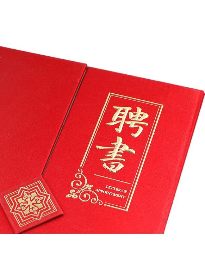 Befon Deyin A4 High-Quality Honor Appointment Letter Cover, Tri-Fold Vertical Appointment Certificate, With 2 Printable Inner Pages, Single Book Pack, Red 7335 - Image 3