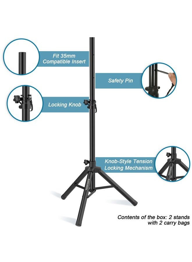 Vondynote زوج من حوامل مكبرات الصوت ثلاثية القوائم بارتفاع قابل للتعديل 33.5" - 53.5" حامل مكبر صوت صغير نحيف لحفلات PA وDJ مع حقائب حمل - Image 2