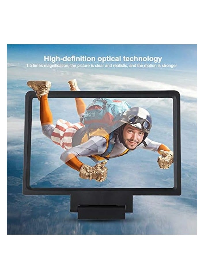 PROMASS Phone Screen Magnifier, Enlarge Mobile Screen 1.5X, Portable Amplifier for Watching Movies, Reading Books, Supports 3D, Compatible with Various Phones (Black) - Image 2