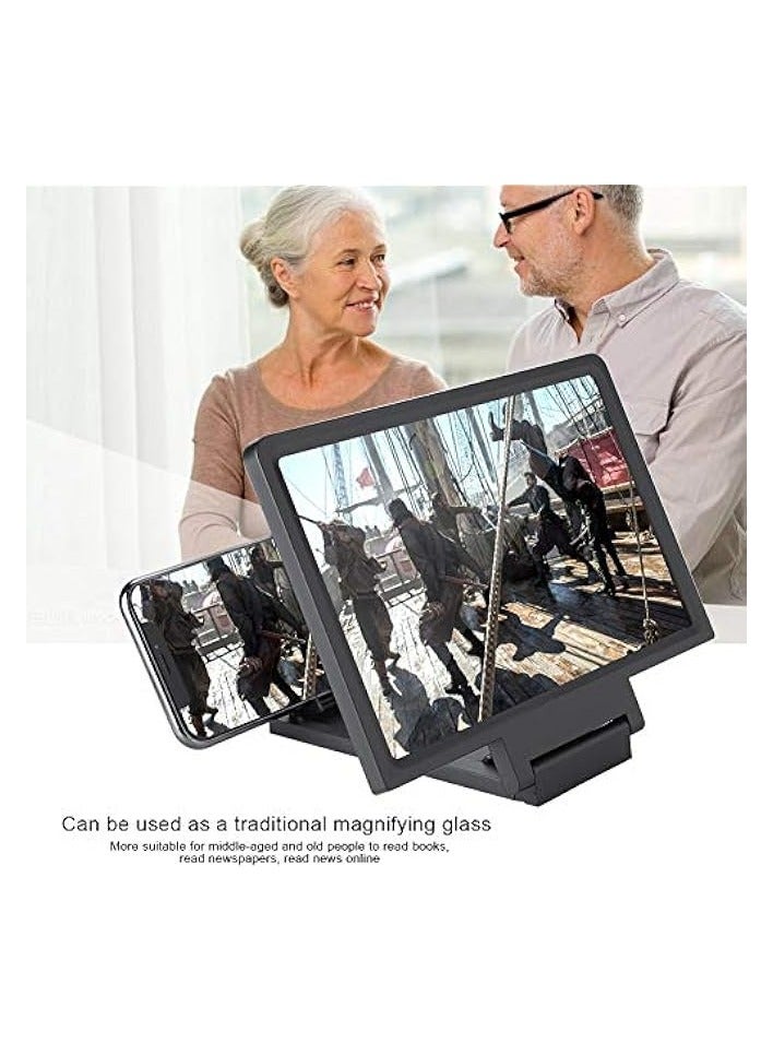 PROMASS Phone Screen Magnifier, Enlarge Mobile Screen 1.5X, Portable Amplifier for Watching Movies, Reading Books, Supports 3D, Compatible with Various Phones (Black) - Image 4