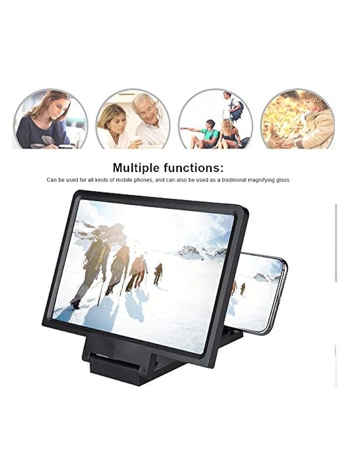 PROMASS Phone Screen Magnifier, Enlarge Mobile Screen 1.5X, Portable Amplifier for Watching Movies, Reading Books, Supports 3D, Compatible with Various Phones (Black) - Image 5