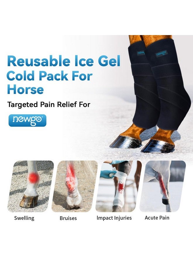 NEWGO NEWGO Horse Ice Pack Reusable Horse Leg Wrap for Injury, Cooling Horse Knee Wrap Full Coverage Leg Ice Boot Cold Pack 2 Wrap with 4 Gel Packs for Knee, Legs, Boots, and Hooves - Image 2