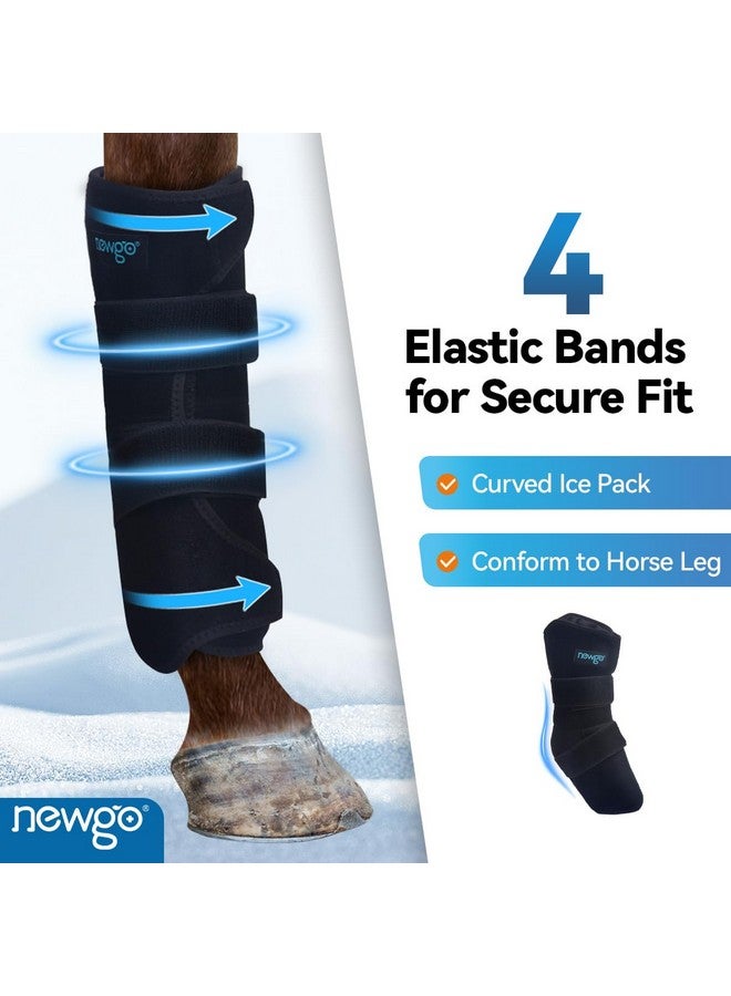NEWGO NEWGO Horse Ice Pack Reusable Horse Leg Wrap for Injury, Cooling Horse Knee Wrap Full Coverage Leg Ice Boot Cold Pack 2 Wrap with 4 Gel Packs for Knee, Legs, Boots, and Hooves - Image 3