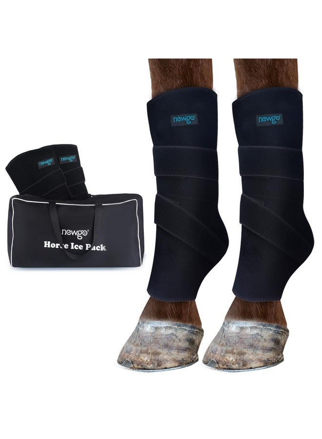 NEWGO NEWGO Horse Ice Pack Reusable Horse Leg Wrap for Injury, Cooling Horse Knee Wrap Full Coverage Leg Ice Boot Cold Pack 2 Wrap with 4 Gel Packs for Knee, Legs, Boots, and Hooves - Image 1