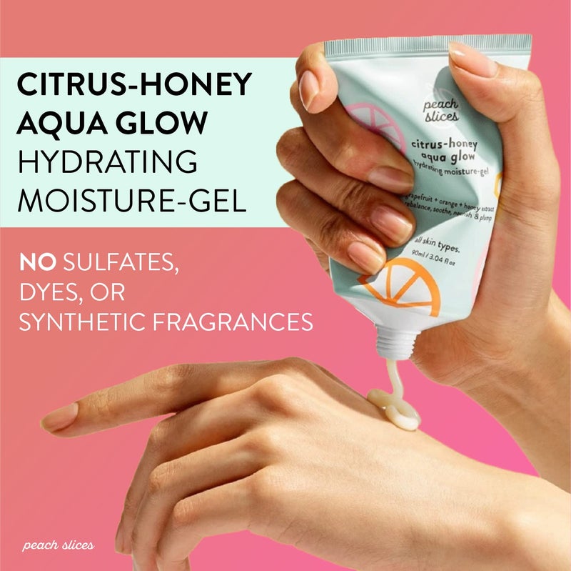Peach Slices - Citrus-Honey Aqua Glow Moisturizer (3.04 oz) - Hydrating Moisture-Gel - Rebalance, Soothe, & Nourish - Grapefruit, Orange, Honey Extract - Vegan, Cruelty Free, Korean Skin Care & Beauty - Image 2