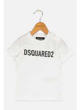 DSQUARED2 Toddlers Boy Crew Neck Short Sleeve Brand Logo T-Shirt, White  - Image 1