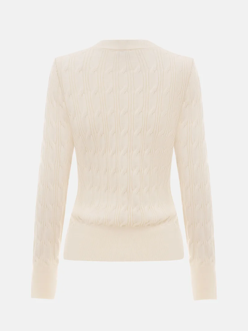 Lichi Cable-knit jumper with chest embroidery