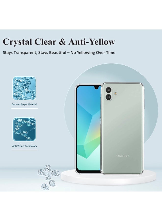 إينيكس جراب شفاف لهاتف سامسونج جالاكسي A06، جراب سيليكون جل TPU مقاوم للصدمات لا يصفر، غطاء ناعم فائق النحافة لهاتف سامسونج جالاكسي A06، غطاء شفاف - Image 5