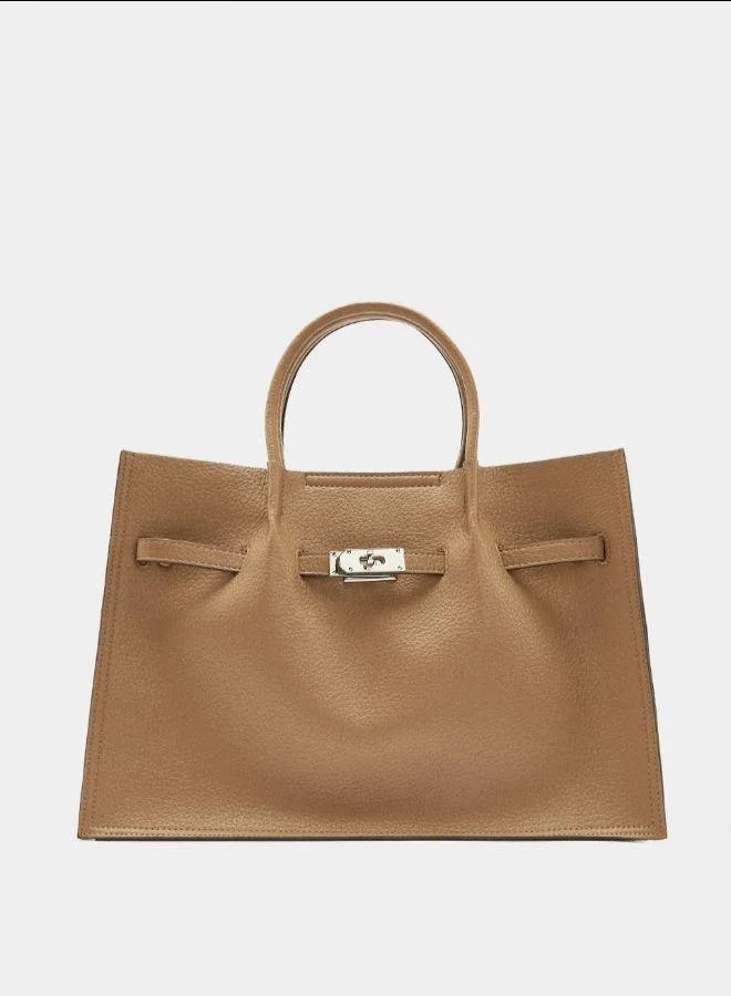 بارفوا حقيبة يد ذات ملمس مع حزام