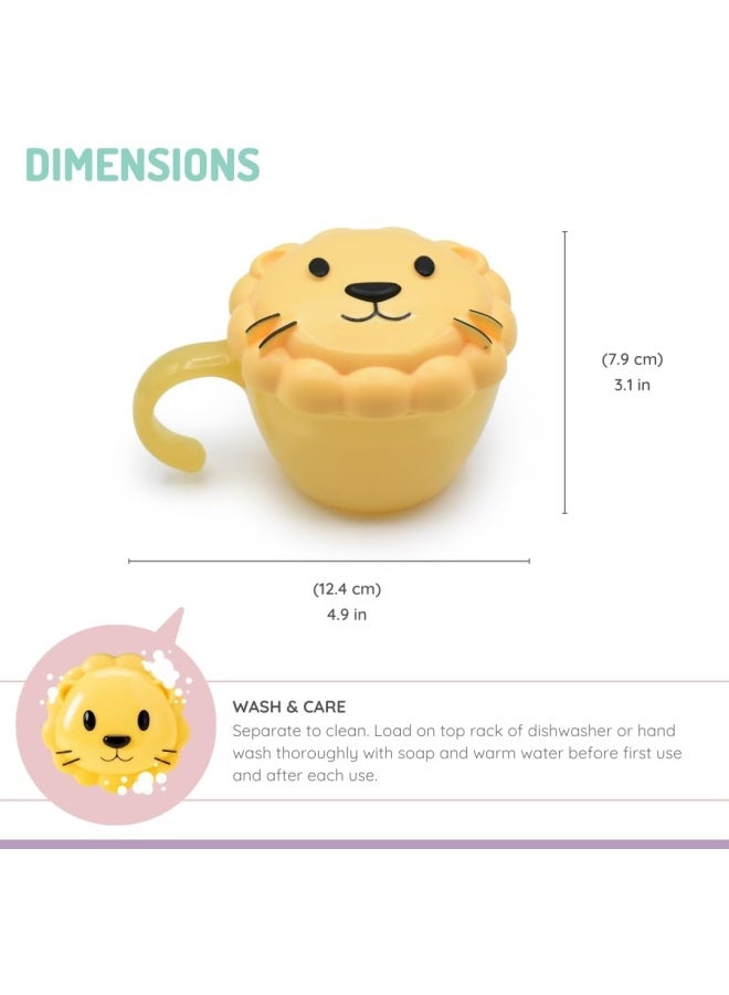 melii حاوية وجبات خفيفة مع مصيدة أصابع قابلة للإزالة للأطفال - تصميم أسد - Image 2