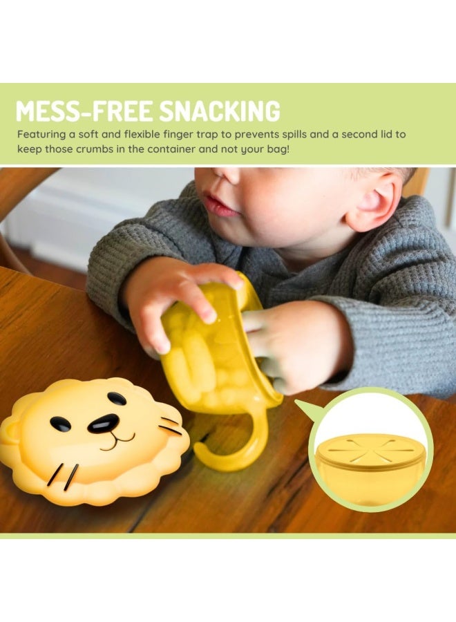 melii حاوية وجبات خفيفة مع مصيدة أصابع قابلة للإزالة للأطفال - تصميم أسد - Image 4