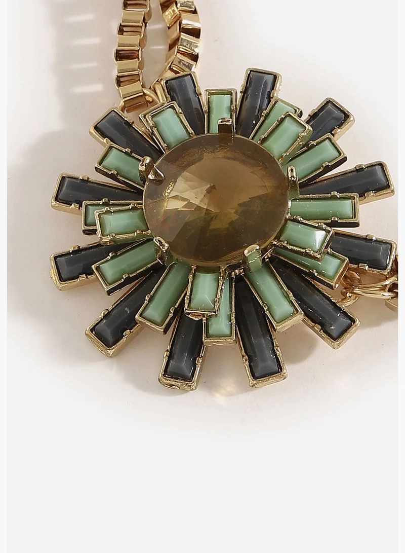 SOHI Gold Plated Designer Stone Necklace