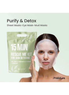 Naisture Naisture Women's Korean Spa Kit for Skincare - Cica, Turmeric, Tea Tree Sheet Masks, Eye Mask, Calendula Cucumber, and Charcoal Mint Mud Mask. Revitalize your skin with the 15 MIN RESCUE ME KIT  - Image 5