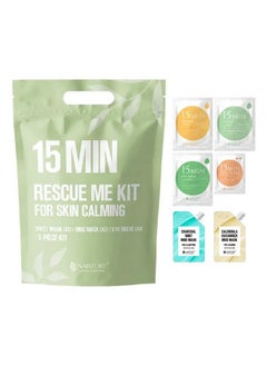 Naisture Naisture Women's Korean Spa Kit for Skincare - Cica, Turmeric, Tea Tree Sheet Masks, Eye Mask, Calendula Cucumber, and Charcoal Mint Mud Mask. Revitalize your skin with the 15 MIN RESCUE ME KIT  - Image 1