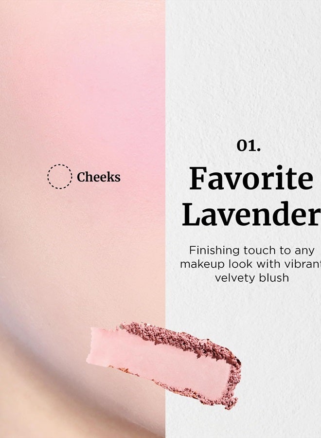 VDL Cheekstain Pastel Blush for Cheeks (Favorite Lavender, 0.2oz) - Lightweight, Velvet Powder Formula - Seamless, Long-Lasting, Natural-Looking Glow | Korean Makeup - Image 2