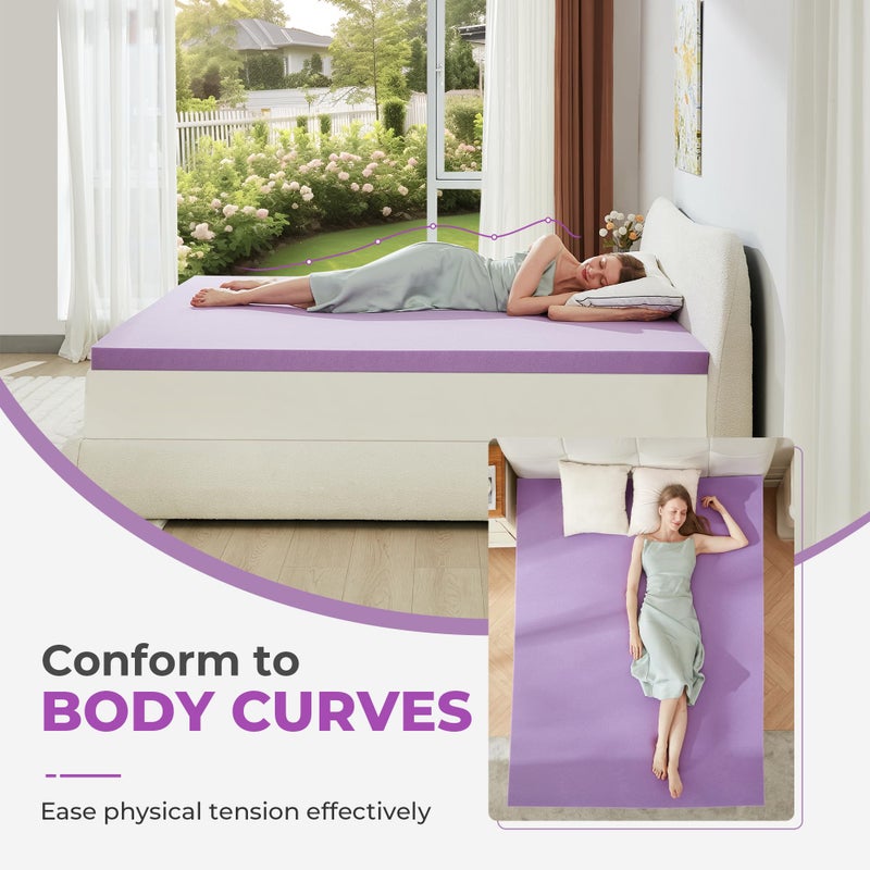 BDEUS 2 Inch Gel Memory Foam Mattress Topper Ventilated Soft Pressure Relieve Mattress Pad, Breathable Bed Topper, CertiPUR-US Certified, Twin Size - Image 3
