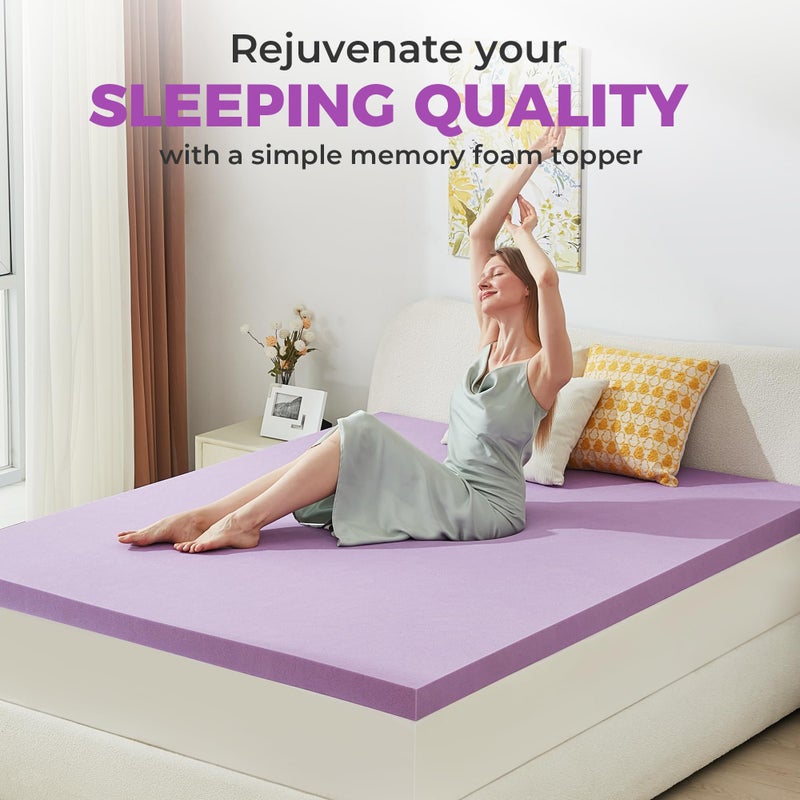 BDEUS 2 Inch Gel Memory Foam Mattress Topper Ventilated Soft Pressure Relieve Mattress Pad, Breathable Bed Topper, CertiPUR-US Certified, Twin Size - Image 2