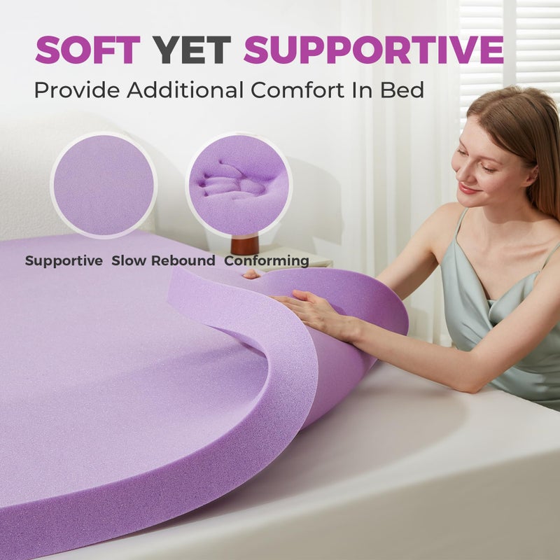 BDEUS 2 Inch Gel Memory Foam Mattress Topper Ventilated Soft Pressure Relieve Mattress Pad, Breathable Bed Topper, CertiPUR-US Certified, Twin Size - Image 5