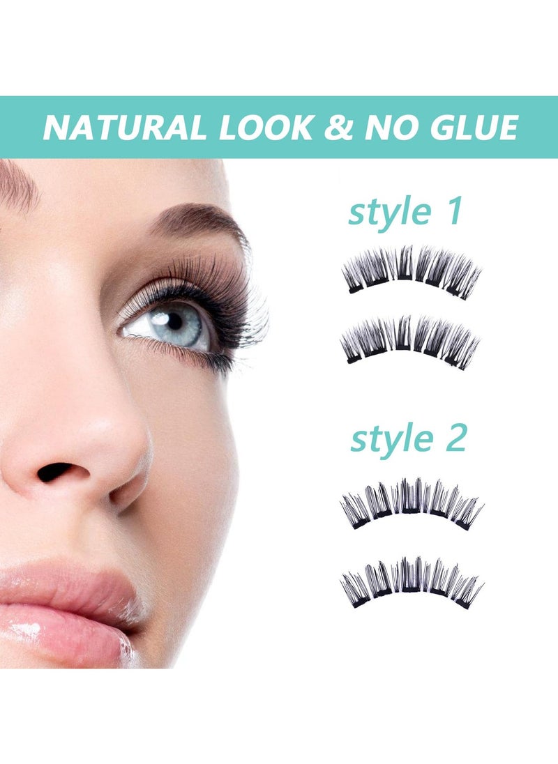 BONITO Magnetic Eyelashes, Reusable False Eyelashes Without Eyeliner, Magnetic Eyelashes Natural Look with Applicator, Portable Waterproof No Glue Eyelashes for Women (Black)  - Image 3