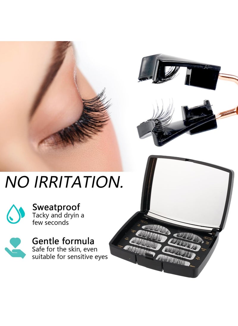 BONITO - Magnetic Eyelashes, Reusable False Eyelashes Without Eyeliner, Magnetic Eyelashes Natural Look with Applicator, Portable Waterproof No Glue Eyelashes for Women (Black) - Image 1