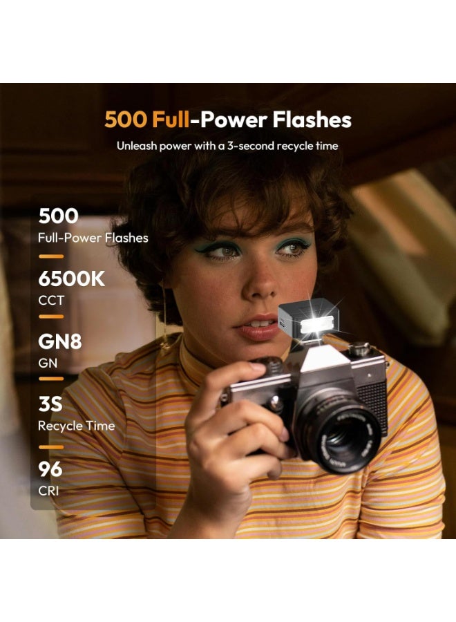 ULANZI SL01 Mini Camera Flash, GN8 6500K Mini Flash Speedlite, 4 Power Levels, Compatible with Sony ZV-1/ZV-E10/Canon/Nikon/Fuji/Panasonic/Leica/Olympus, 【Not Fits Sony ZV-1F】 - Image 3