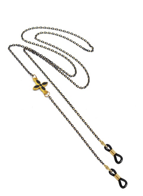 Unilateral flower Eyeglasses Chain - Black