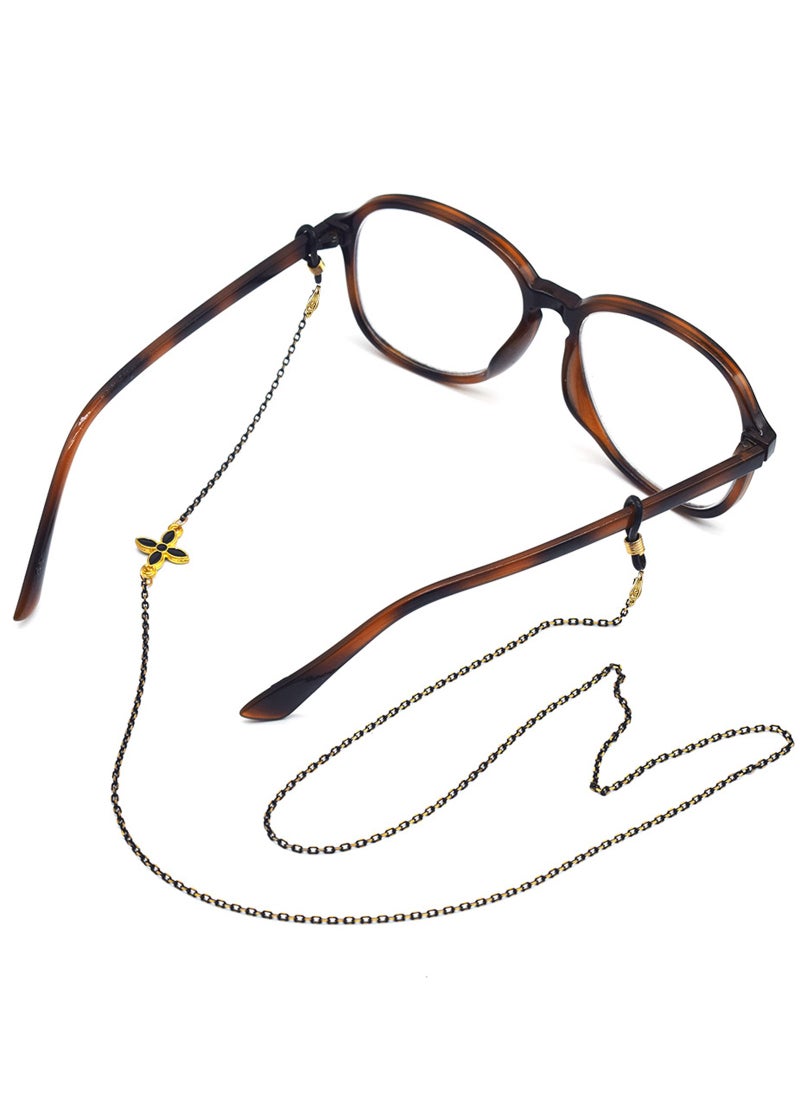 LAIAOCISI - Unilateral flower Eyeglasses Chain - Black - Image 1