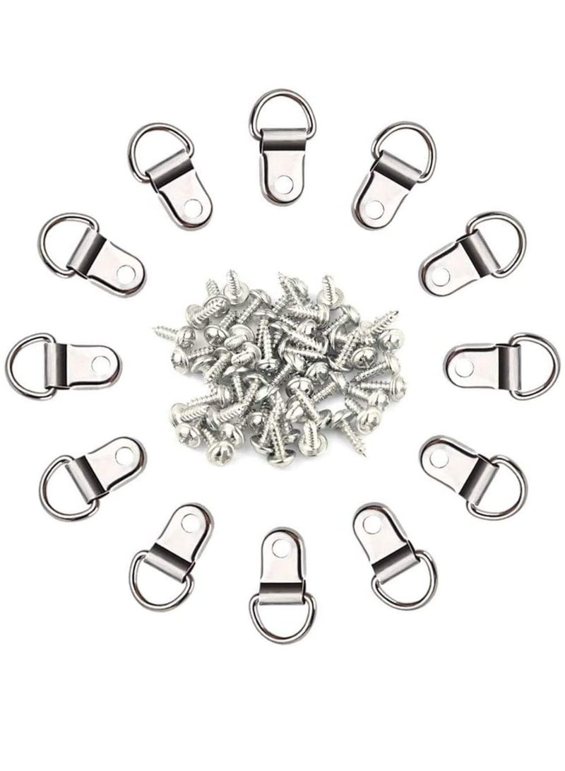 KASTWAVE 50 Pack D Ring Picture Frame Hanging Hangers with Screws for Picture Hanging, Home Decoration, Artwork, Picture Frame Hook, Photos, Mirrors, Hanging Clock - Image 1