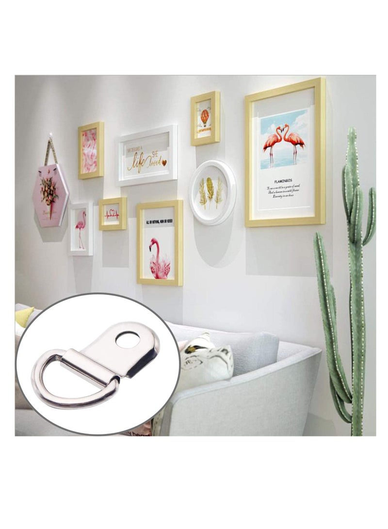 KASTWAVE 50 Pack D Ring Picture Frame Hanging Hangers with Screws for Picture Hanging, Home Decoration, Artwork, Picture Frame Hook, Photos, Mirrors, Hanging Clock - Image 3