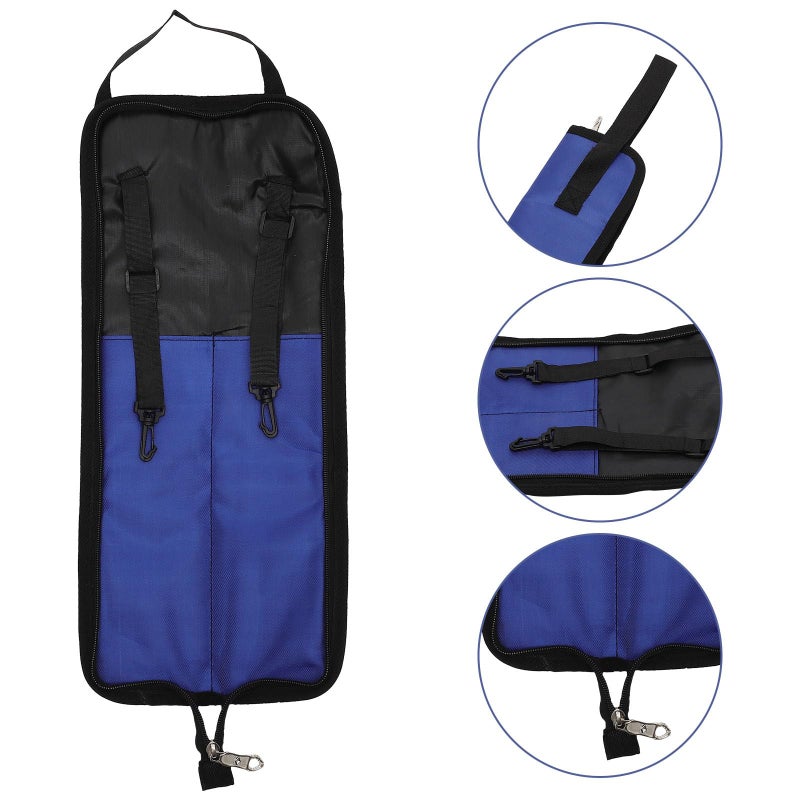 600D Oxford Cloth Drumstick Organizer Bag Holds 4 Pairs Portable Blue Storage Case For Drummers Percussion Accessories - Image 5