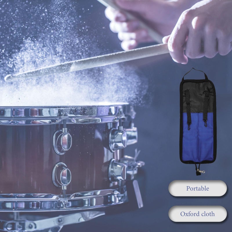 600D Oxford Cloth Drumstick Organizer Bag Holds 4 Pairs Portable Blue Storage Case For Drummers Percussion Accessories - Image 4