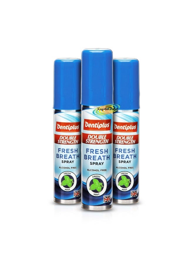 Dentiplus Double Strength Fresh Breath Spray Fresh Mint Alcohol Free – Instant Oral Freshener, Sugar Free, Travel Size