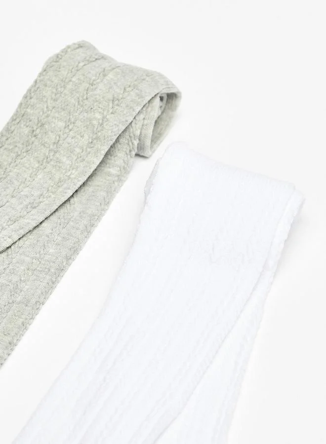 Little Missy MULTICOLOUR Textured Tights - Set Of 2 for Women | Best Price UAE