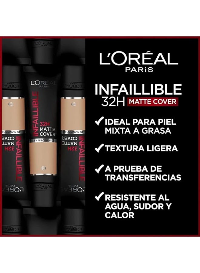 لوريال باريس كريم أساس إنفيليبل، تغطية مطفية تدوم 32 ساعة، درجة لون محايدة 130 - Image 4