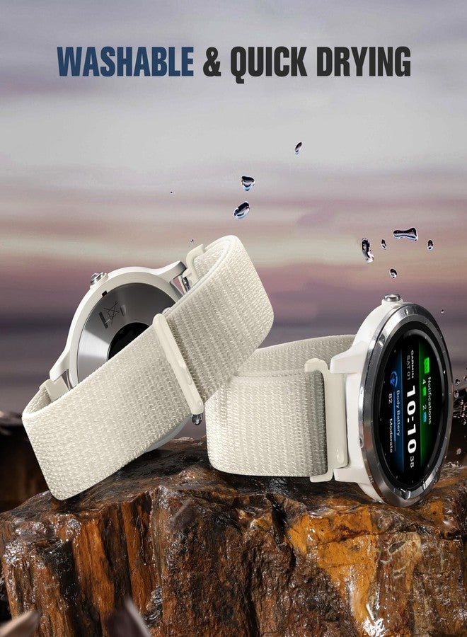 Dirrelo 22mm Nylon Sport Watch Bands Compatible for Garmin 265 Band, Soft Breathable Quick Release Band for Venu 3/2 Forerunner 255/255 Music/955 GarminActive Vivoactive 4, Approach S70 47mm Women Men - Image 4