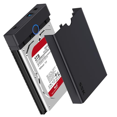 SSK 3.5 External Hard Drive Enclosure USB 3.0 to SATA Lay-Flat Tool-Free Case Dock for 3.5 2.5 inch SSD/HDD up to 20TB Hard Drive Docking Station Supports UASP Trim - Image 1
