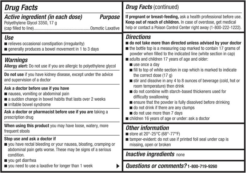 GOODSENSE Good Sense ClearLax Polyethylene Glycol 3350 Powder for Solution Osmotic Laxative 537 Oz Pack of 3 - Image 3