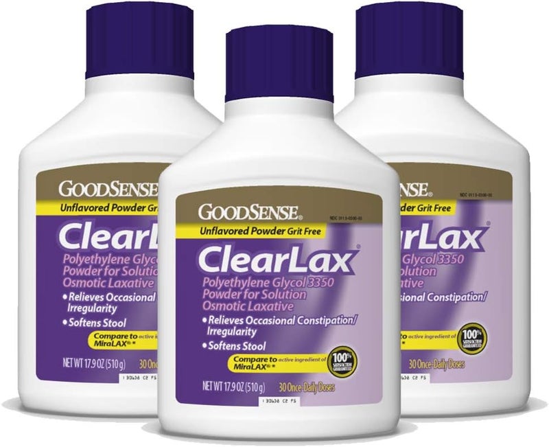 GOODSENSE Good Sense ClearLax Polyethylene Glycol 3350 Powder for Solution Osmotic Laxative 537 Oz Pack of 3 - Image 1