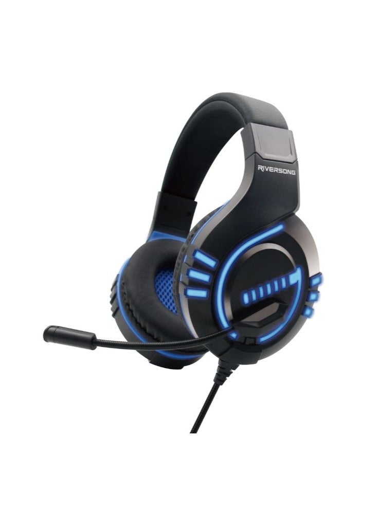 سماعات رأس سلكية للألعاب من ريذم جي 1 مزودة بميكروفون، وخاصية إلغاء الضوضاء الإلكترونية، وإضاءة RGB، وصوت ستيريو عالي الدقة بزاوية 360 درجة، وميكروفون قابل للتعديل، وأغطية أذن مريحة، ومنفذ USB + 3.5 مم، وكابل بطول 2 متر - EA199