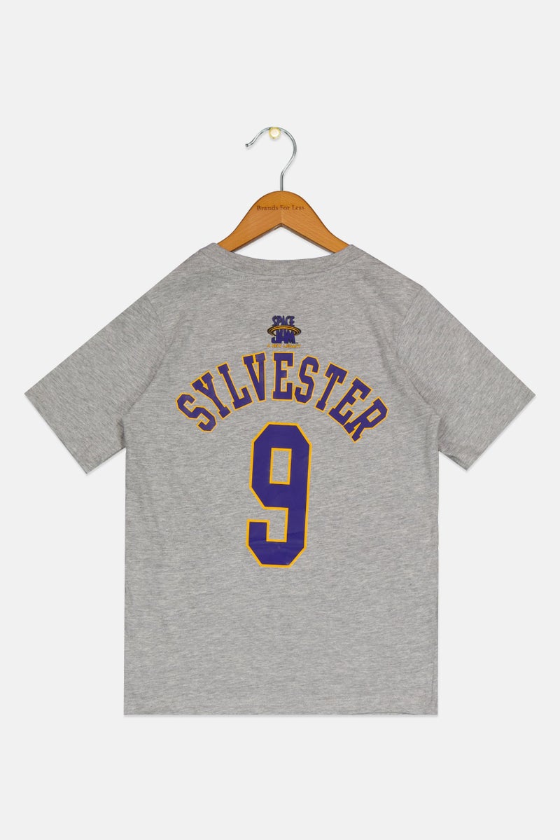 Space Jam تي شيرت قصير الأكمام للأولاد من فريق تون سلايستار، رمادي - Image 1