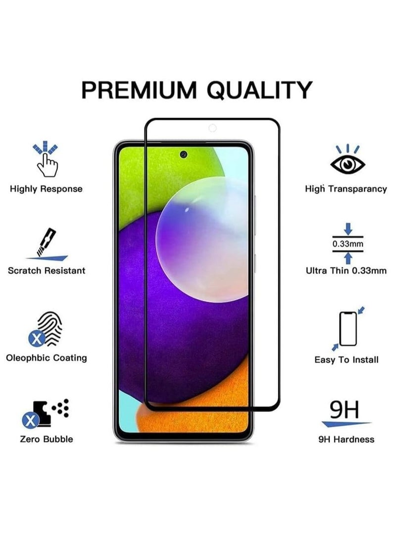 JAJEEK 2-Pack 5D Clear Tempered Glass Screen Protector for Samsung Galaxy A73 – Full Coverage, Ultra HD, Anti-Scratch, Bubble-Free, Case-Friendly, Easy Installation – 9H Hardness - Image 2