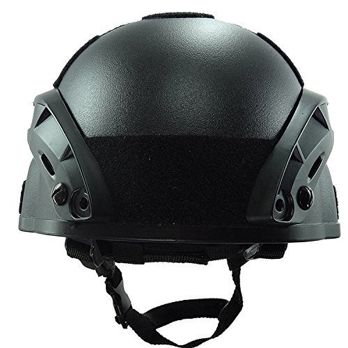 ATAIRSOFT Tactical Airsoft Paintball MICH 2000 Helmet with Side Rail & NVG Mount Black - Image 4